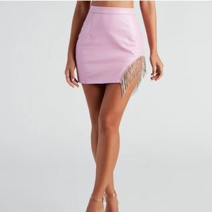 Windsor: Pink Faux Leather Skirt